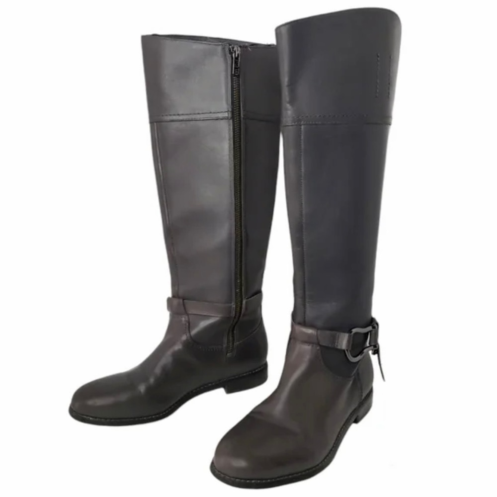 Sperry Top Sider Sable Waterproof Boot Tall Zip Closure Gray Leather